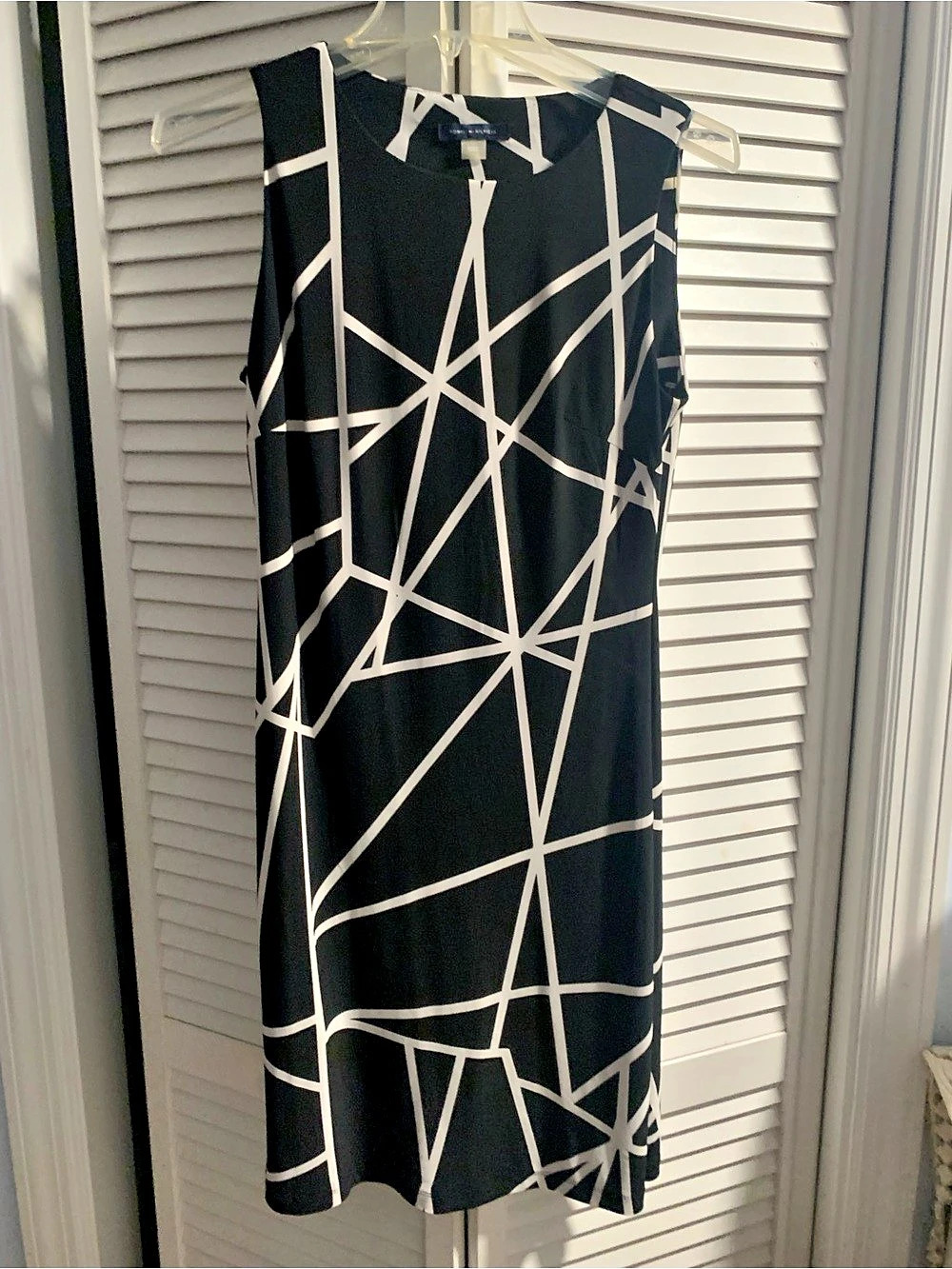 Tommy Hilfiger Geometric Midi Dress in Black & White New Without Tags